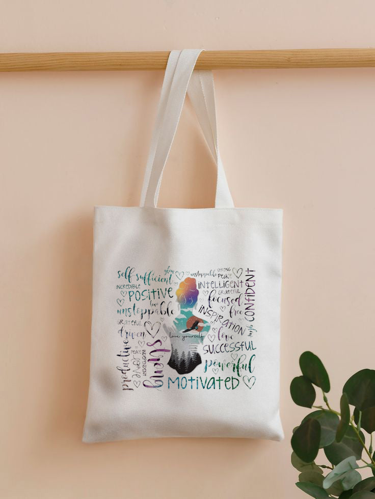 BTB Tote Bags for Women with Zip 100% Organic Cotton Pack of 2